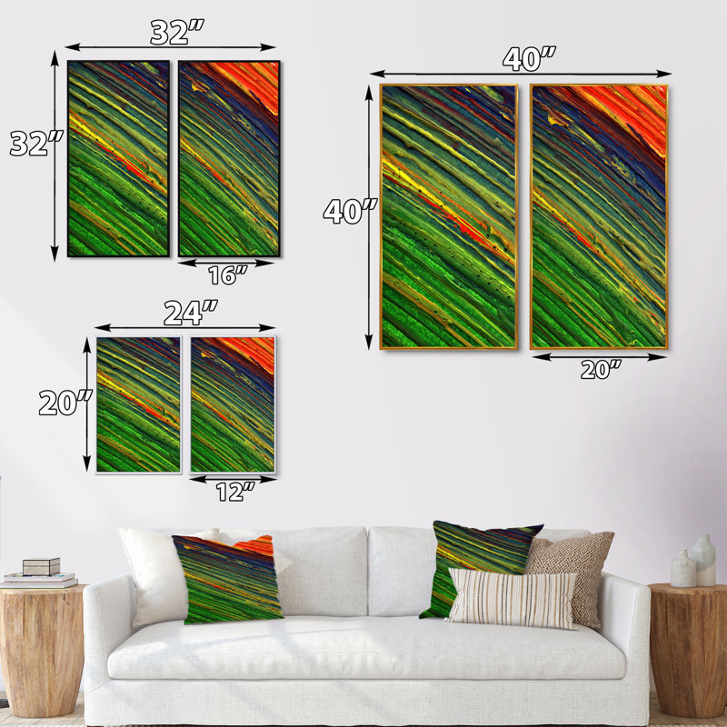 Green Green Art Grove - ensemble de 2 photographies sur toile, H 20 po x l 24 po x P 1 po, Cadre flottant doré