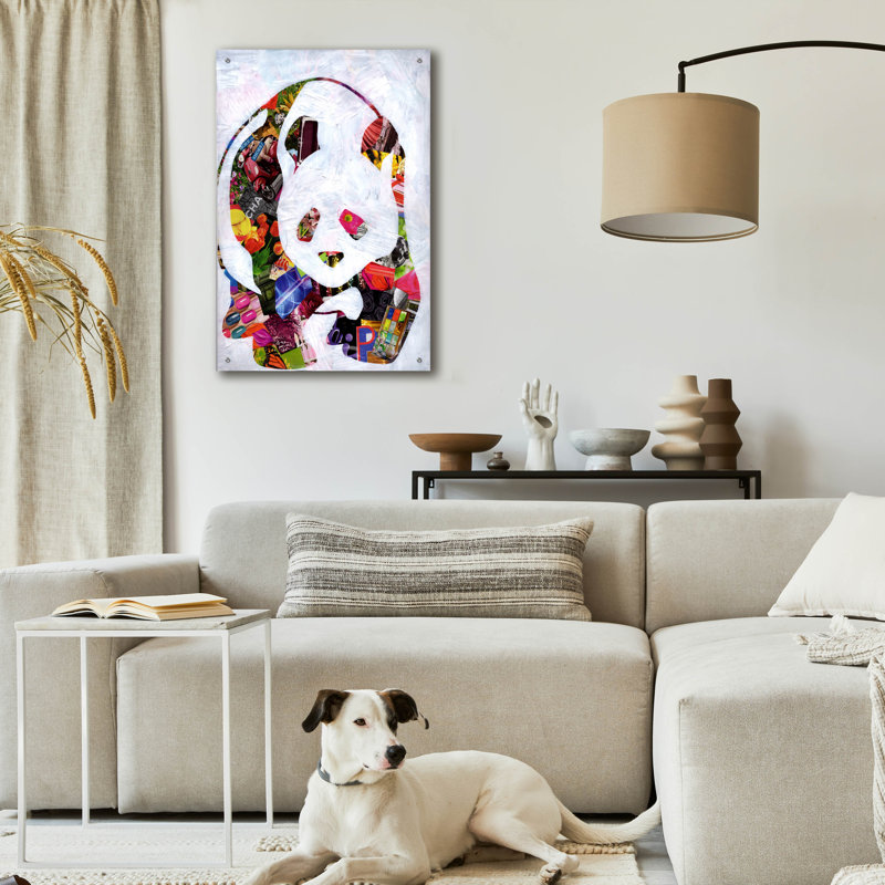 "Panda" par Artpoptart sur plastique / acrylique, 36 po x 24 po