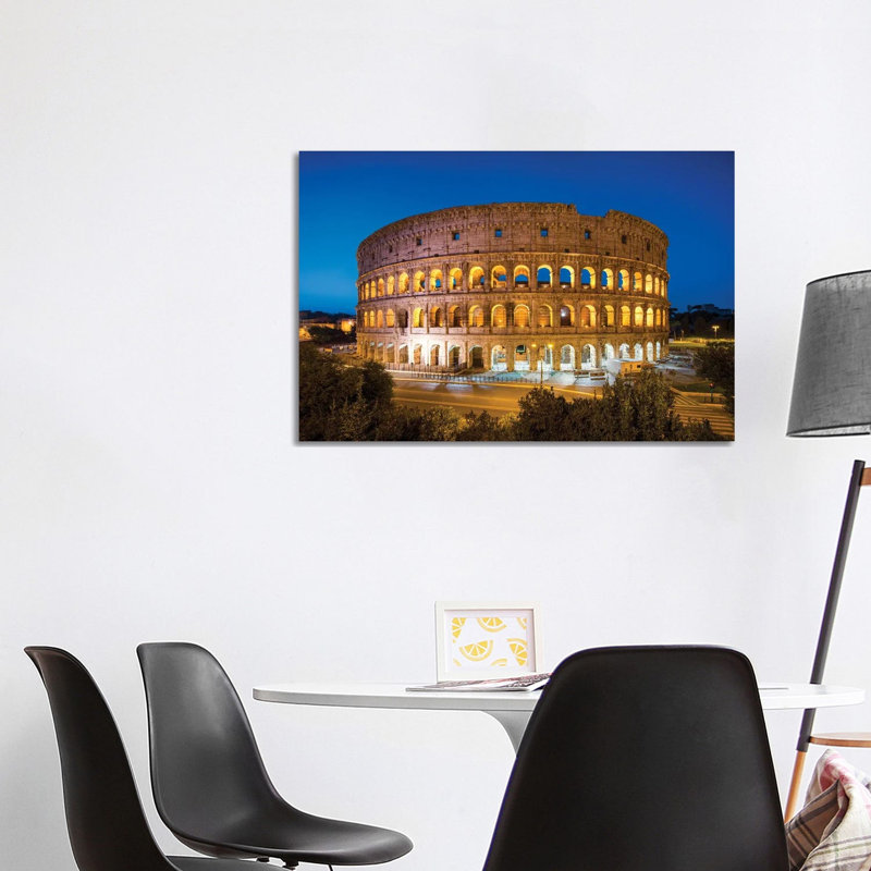 Colosseum At Night, Rome, Italy by Jan Becke - Wrapped Canvas Print, 101.6 cm H x 66.04 cm W x 1.91 cm D