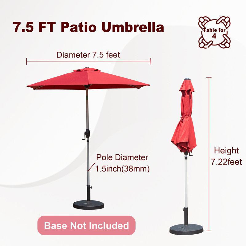 Parasol de patio 116,14 po Sirley, Rouge