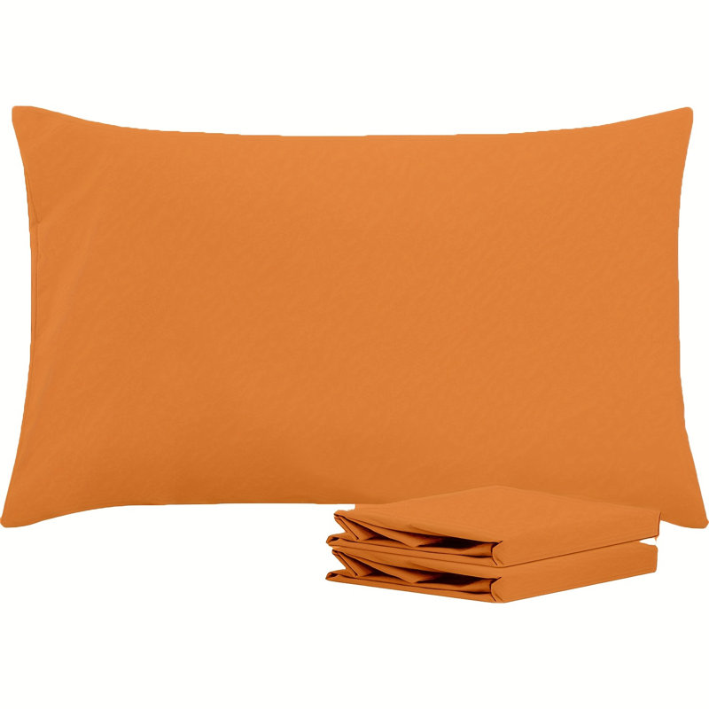 Taies d'oreiller en microfibre brossée facile d'entretien avec fermeture à enveloppe par Lotechicw Orange, Orange
