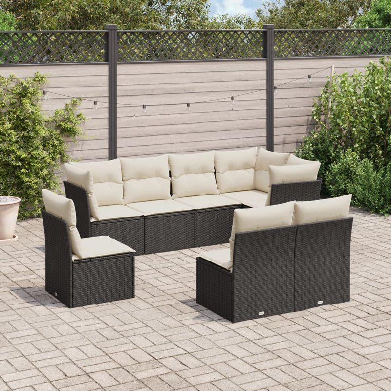Vidaxl Garden Sofa Set Black, Cream