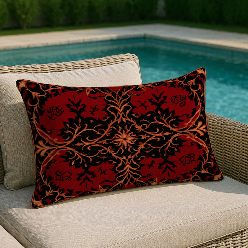 Celestial Emblem Indoor And Outdoor Throw Pillow, Rectangle 14"H x 20"W