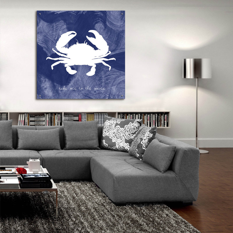 «Crab» par Erin Clark, art mural en verre acrylique, H 36 po x l 36 po x P 0,2 po