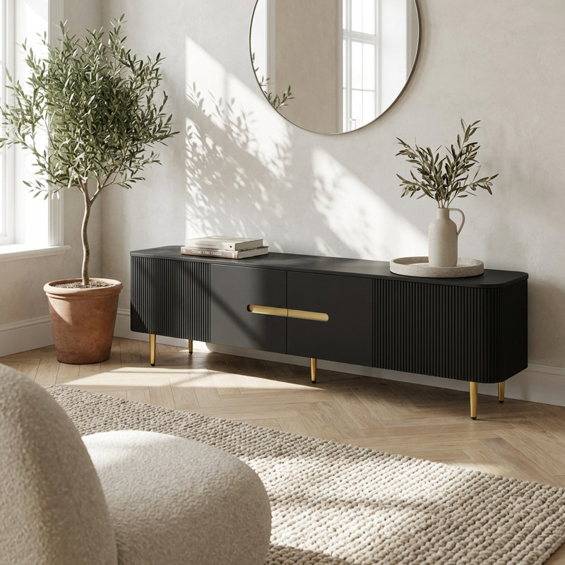 Meuble audio-vidéo Minimalist Modern, Noir