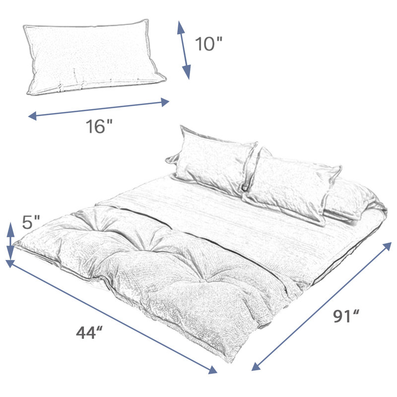 Elanur Full 63'' Upholstered Cushion Convertible Back Futon Mattress