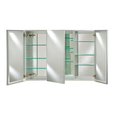 Armoire à pharmacie encastrée sans cadre à 3 portes avec 9 tablettes réglables Twitty