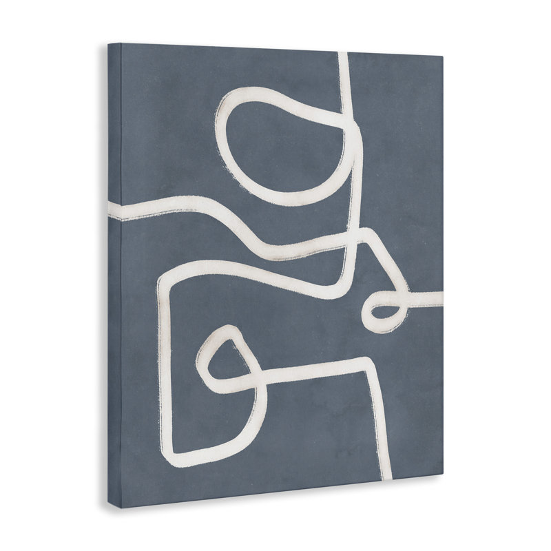Art mural «Free Line on Blue Floater» par Nina Blue, H 30 po x l 24 po