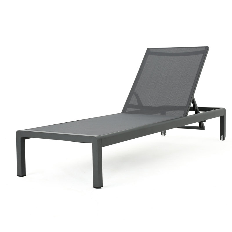 Comfortable Gray Mesh Lounge - & Adjustable Outdoor Chair Breathable Back