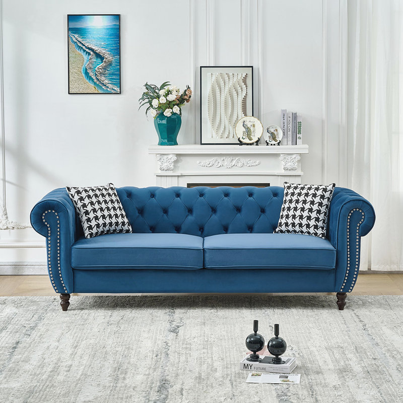 Canapé Chesterfield, Bleu