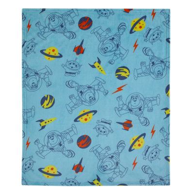 NoJo Disney Toy Story Aqua, Lime And Orange Buzz Lightyear Super Soft Baby Blanket