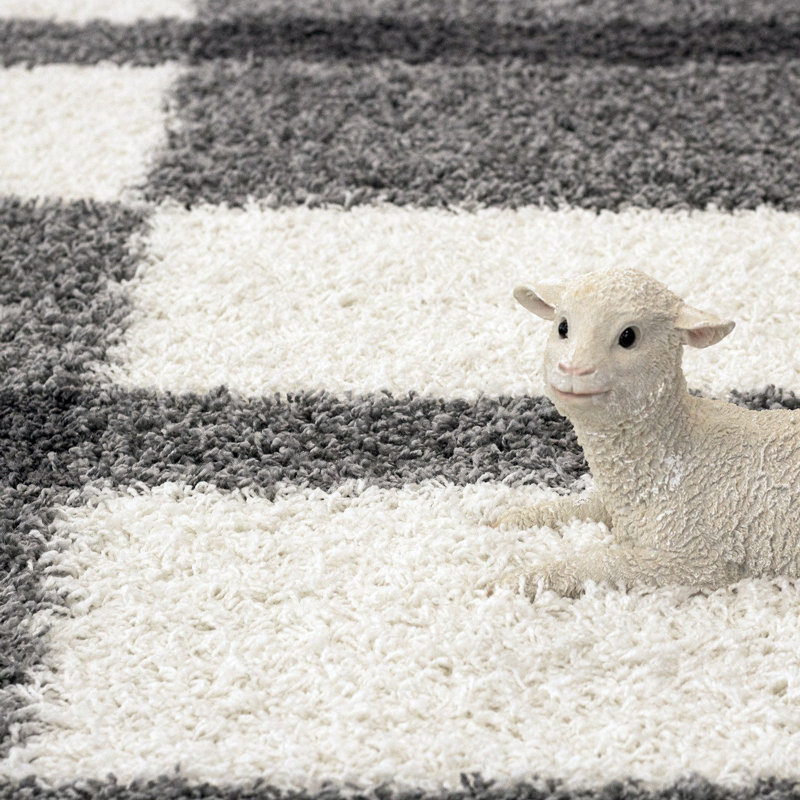Curron Geometric Shag Area Rug, Rectangle 200 x 290cm
