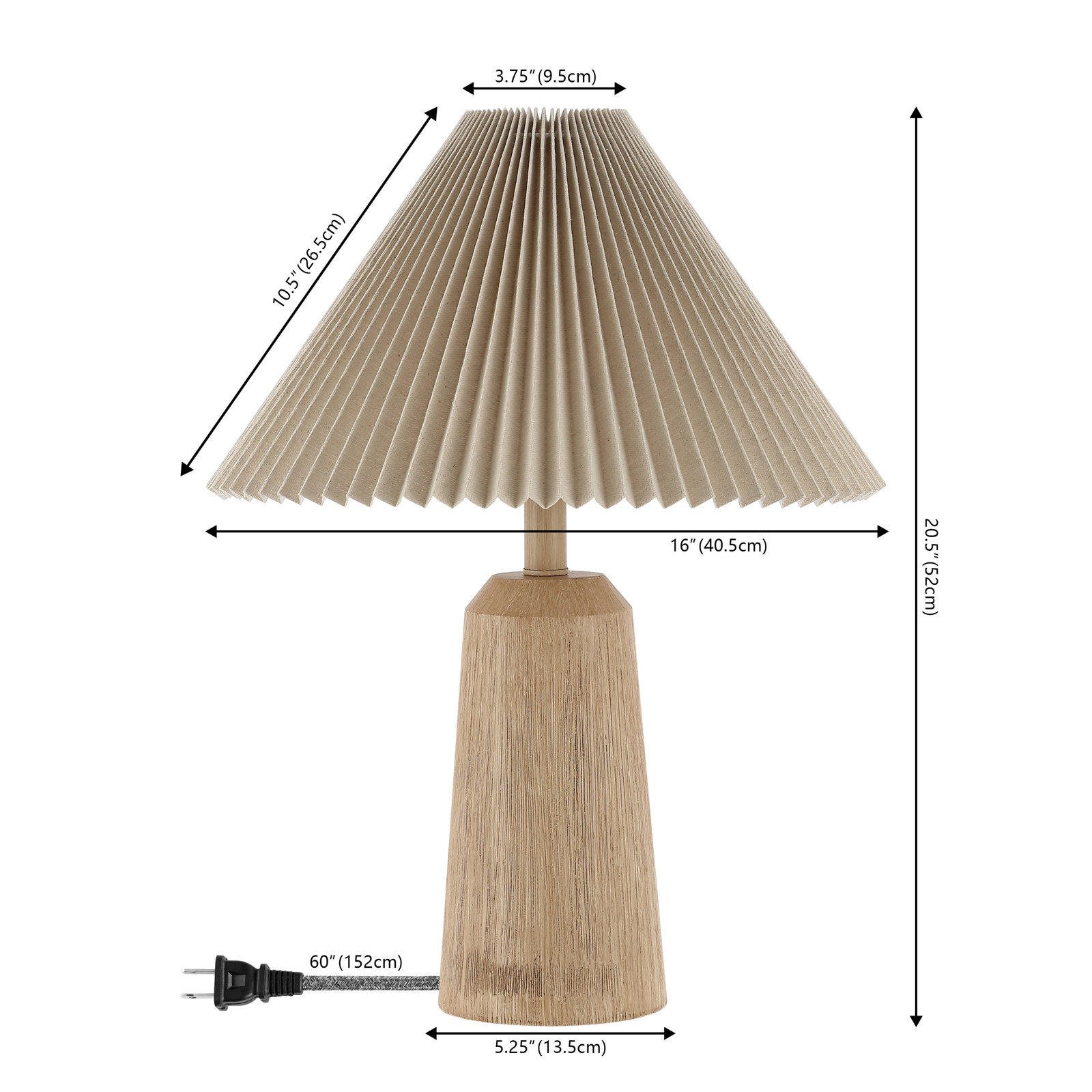 Anirudh 20.5" Rustic Scandinavian Resin/Iron Lighthouse LED Table Lamp with Pleated Shade