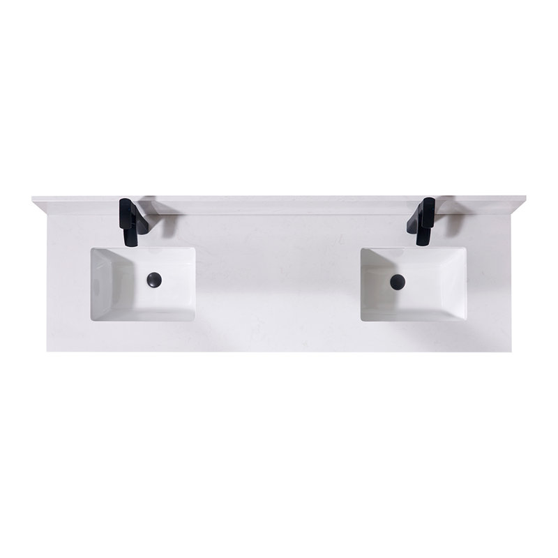 Frosinone 73'' Composite Double Bathroom Vanity Top with Sink, Jazz White