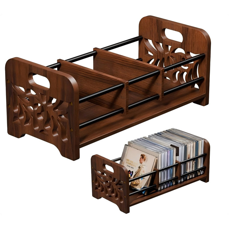 CD Holder,DVD Holder Storage,Wood CD Rack Organizer,DVD Rack,Cassette Tape Storage With Dividers For Cds, DVDS, Tapes,Video Game Cases, Tape Display Stand, Hold 35Pcs