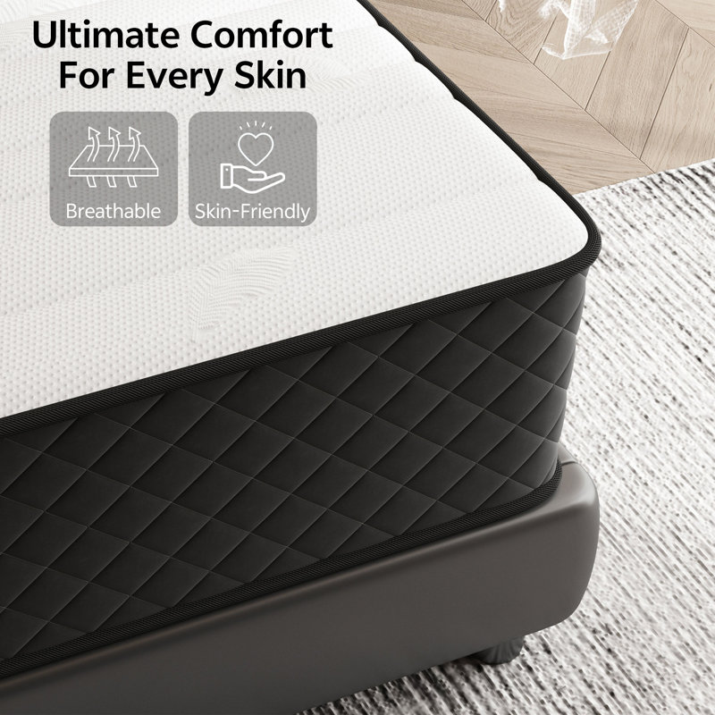 Alwyn Home Mattress Stijn Hybrid Mattress Firm Mattress Memory Foam Mattress in a Box Extra Support, 12", Full / Double