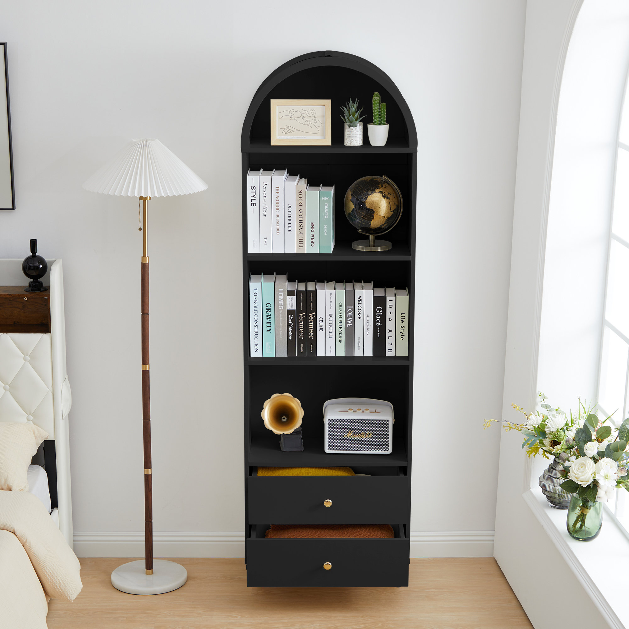 Alcott Hill® Arched Standard Storage Bookcase & Reviews | Wayfair