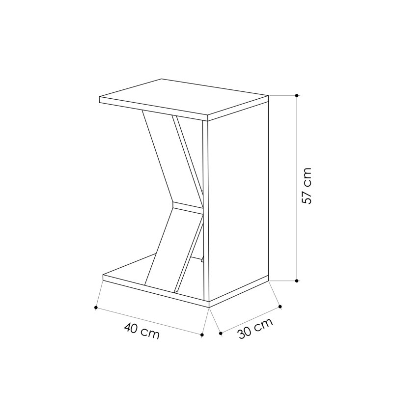Aliceville Modern C-Table Side Table for Living Room, Oak