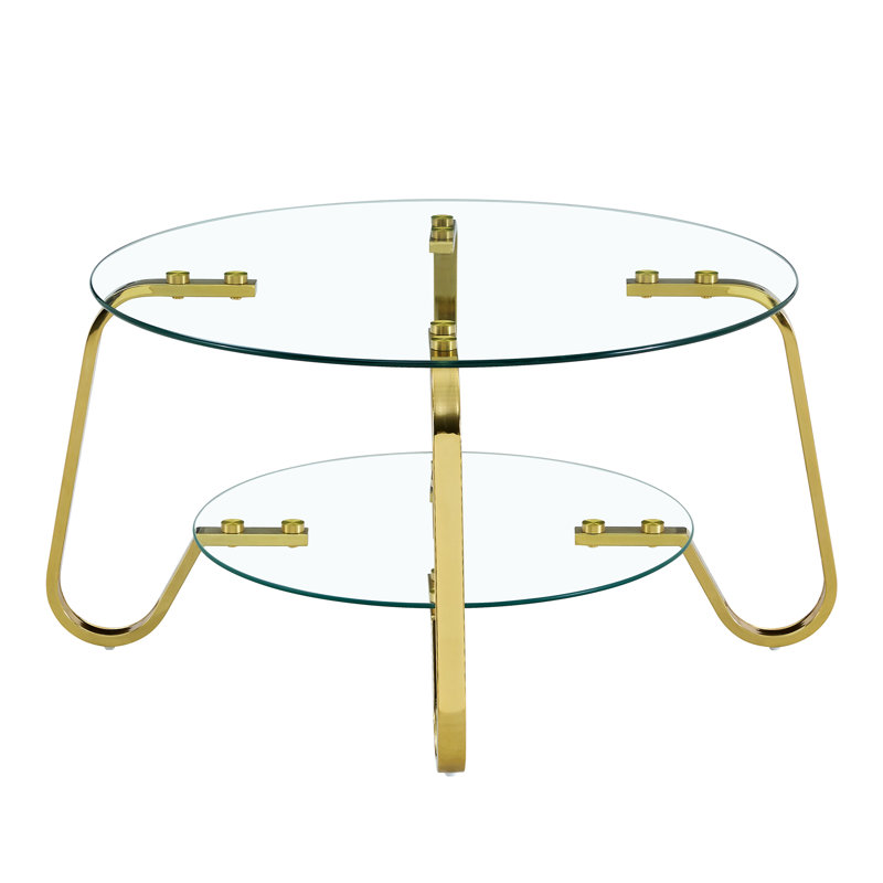 Glass Top Coffee Table, Gold