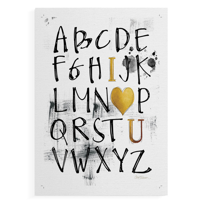 «Alphabet Love», impression sur toile seulement - non encadrée, H 12 po x l 8 po
