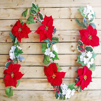Guirlande Poinsettia Hydrangea Christmas
