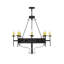 Lustre de roue de wagon de style bougie 8 lumières Gavril