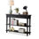 Black Solid Wood Rectangular Console Table