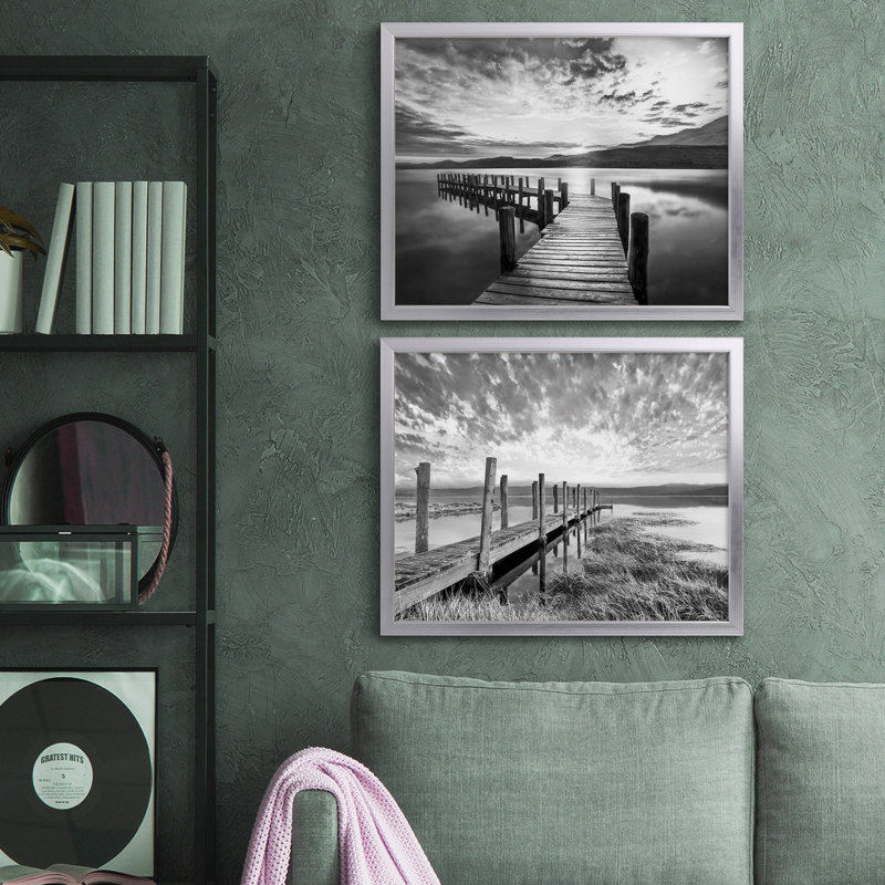 Reproduction de photo sur toile, Toile avec cadre argenté, Pas de tapis