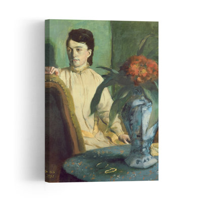 Woman With The Oriental Vase, 1872 Abstract Contemporary Flower Plant Wall Art Print - Print