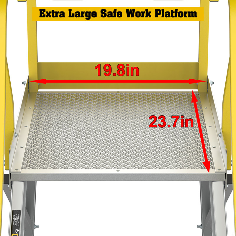 Échelle plateforme en aluminium à 4 marches 375 lb