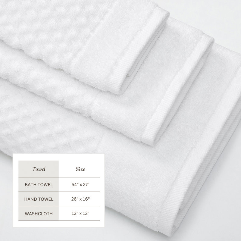 Ensemble de serviettes 100% coton ultra doux et absorbant, Blanc optique, Ensemble de serviettes 6 pièces