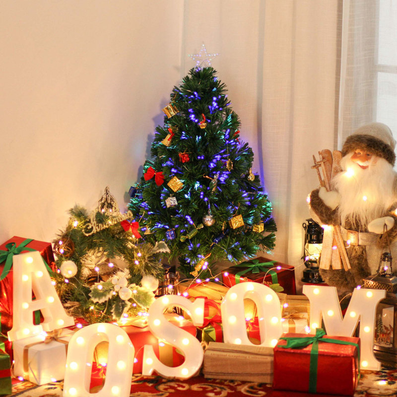 Arbre de Noël artificiel de 2,5 pi avec 2,5 lumières DEL et 85 pointes (2 ensembles)
