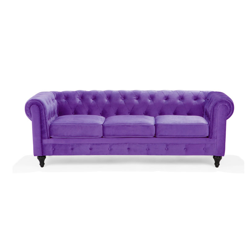 Streeter 3 Seater Velvet Sofa, Purple