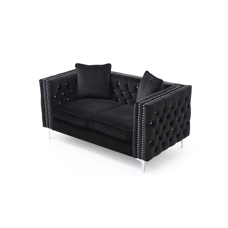 Causeuse Cannella, Velours noir
