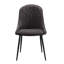 Ensemble de deux chaises d'appoint en tissu capitonné gris et noir