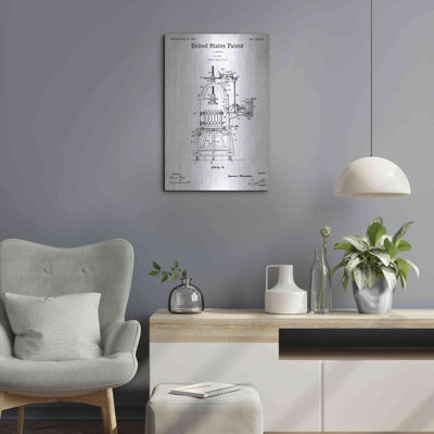 «Wine Press Blueprint Brevet White» par Patents