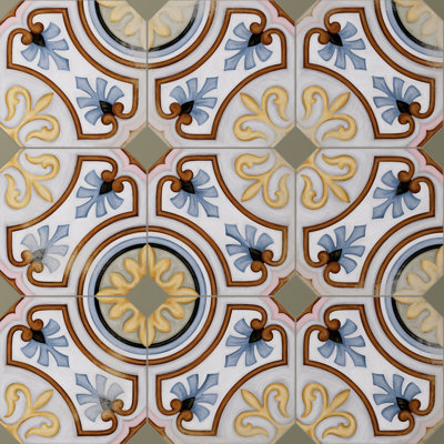 Décalcomanie octogonale vaudoise va-et-vient 7/7/8 po X 7-7 / 8 po Carreau de porcelaine pour plancher et mur