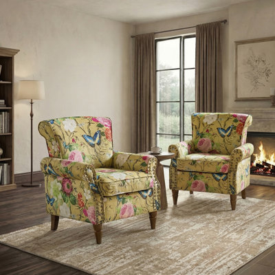 Asul 30'' W Traditional Upholstered Armchair with Nailhead Trim