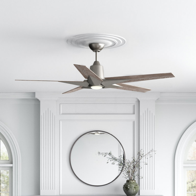 Ventilateur de plafond standard à 5 pales 56 po avec télécommande et ensemble d'éclairage Bashirah