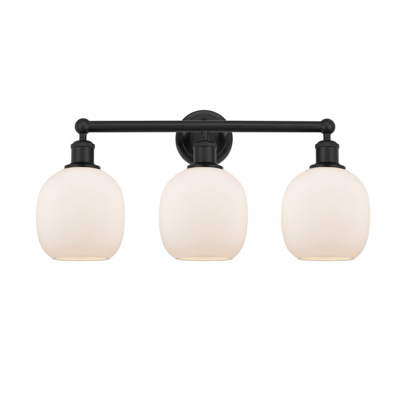 Éclairage pour meuble-lavabo de salle de bain 24 po 3 lumières Carlucci, Noir mat, Blanc mat