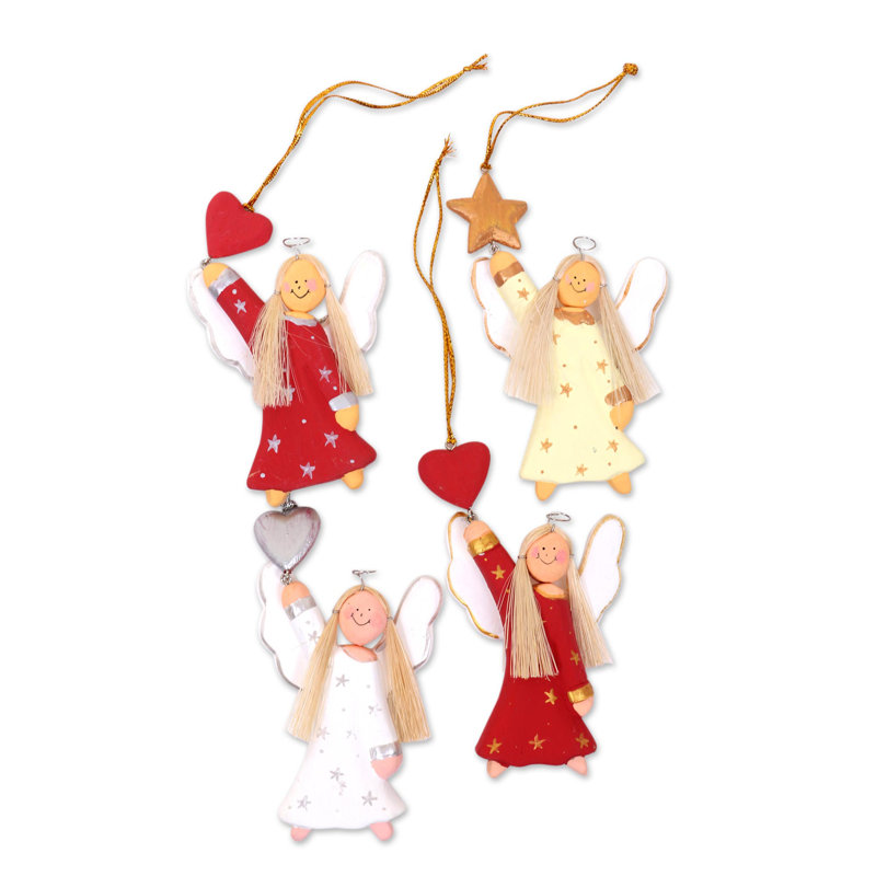 3.5'' Handmade Wood People Hanging Figurine Ornament