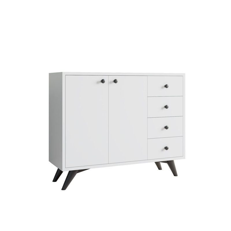 Buffet 4 tiroirs 39,3 po de largeur, Blanc