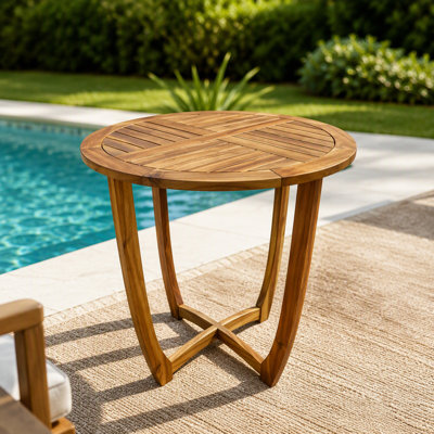 Outdoor3 Pieces KD Wood Dining Set  With Cushions,Teak Finish, Patio Set, Conversation Set, Patio Seating Set