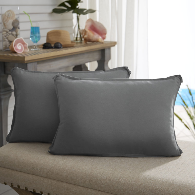 Selene Outdoor Reversible, Fresco Charcoal, 12" H x 20" W x 6" D