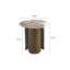 Table de bout Monica Modern Glam en acier inoxydable avec plateau en pierre frittée en bronze