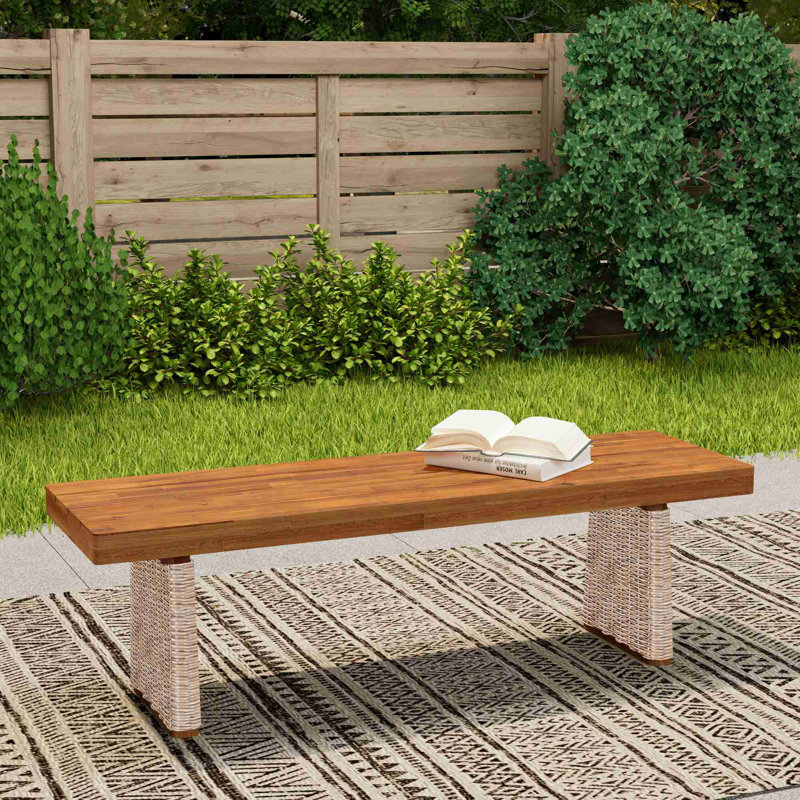 Banc de patio en bois d'acacia, Brun / teck