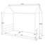 Structure de lit en métal de style Montessori, lit en forme de maison avec garde-corps pour enfants et tout-petits, assemblage facile, sans lattes
