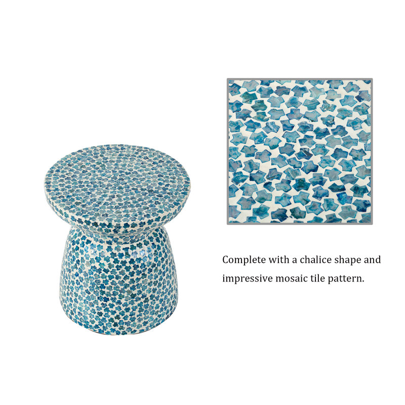 Table de bout ronde bleue
