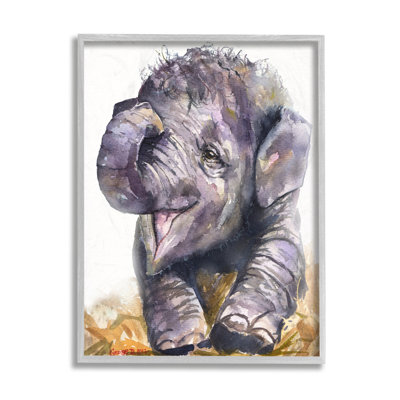 Bébé éléphant baillant adorable portrait d'un animal de safari