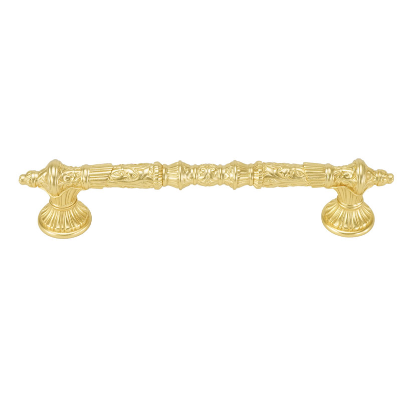 EDGAR BEREBI BELLEVIEW 5 inch CENTER TO CENTER PULL IN BURNISHED SILVER PLATE, Gold